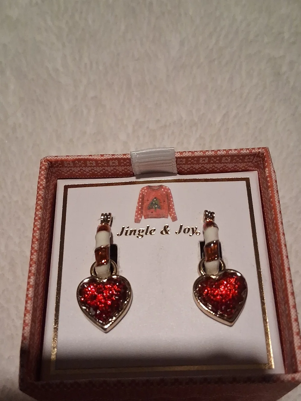 Red Heart Drop Earrings